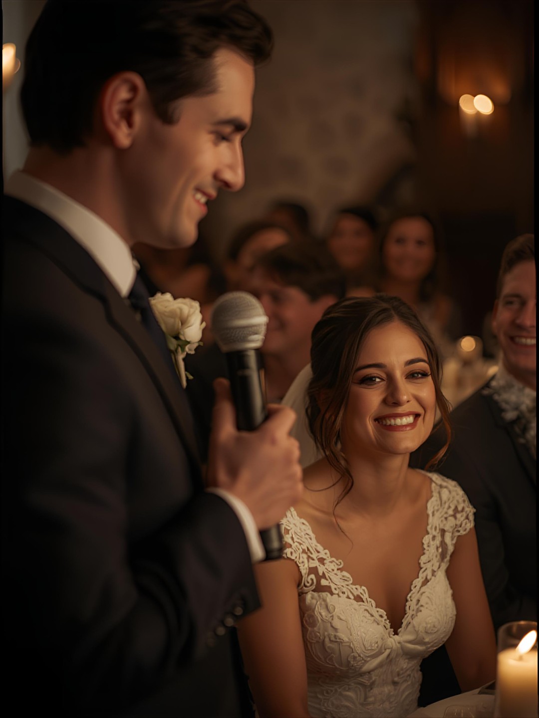Groom giving wedding speech